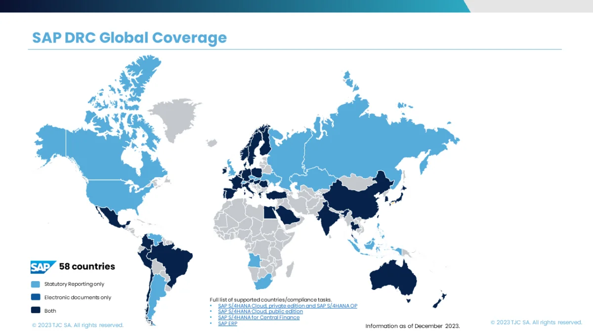 SAP DRC global coverage